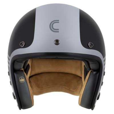 Otevřená přilba Eso Jawa Panel, CASSIDA (černá perleť/antracit/stříbrná) 2025