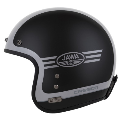 Otevřená přilba Eso Jawa Panel, CASSIDA (černá perleť/antracit/stříbrná) 2025