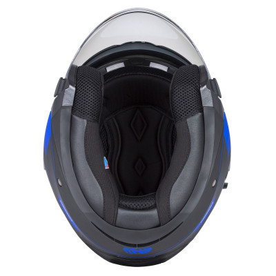 Otevřená přilba Jet Tech RoxoR, CASSIDA (černá matná/modrá/šedá/bílá)