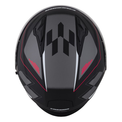 Otevřená přilba Jet Tech RoxoR, CASSIDA (černá matná/bílá/červená/šedá)