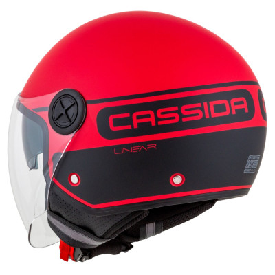 Otevřená přilba Handy Plus Linear, CASSIDA (červená matná/černá) 2025