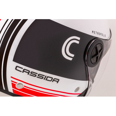 Otevřená přilba Handy Metropolis, CASSIDA (černá/bílá/červená) 2025