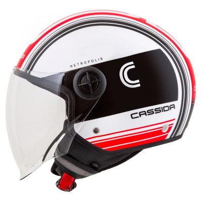 Otevřená přilba Handy Metropolis, CASSIDA (černá/bílá/červená) 2025