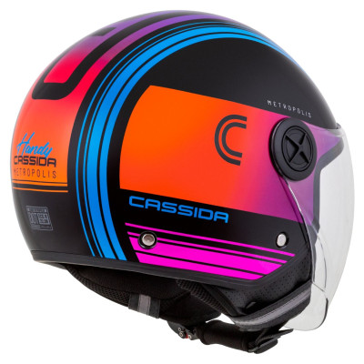 Otevřená přilba Handy Metropolis, CASSIDA (černá/tyrkysová/gradient) 2025