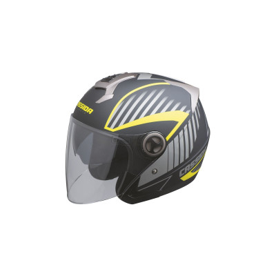 Otevřená přilba Magnum, CASSIDA (černá matná/šedá/žlutá fluo)