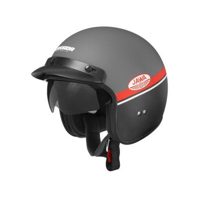 Otevřená přilba Oxygen Jawa OHC, CASSIDA (šedá matná/červená/černá/bílá)