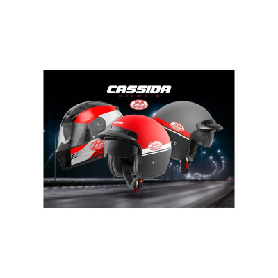 Otevřená přilba Oxygen Jawa OHC, CASSIDA (červená matná/černá/bílá)