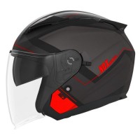 přilba N129 TRIOM, NOX (černá matná, červená)
