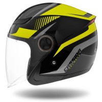 Otevřená přilba Reflex, CASSIDA (černá/žlutá fluo/šedá)