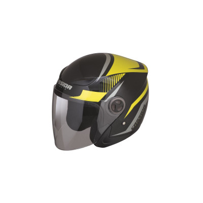 Otevřená přilba Reflex, CASSIDA (černá/žlutá fluo/šedá)