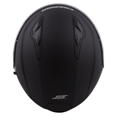 Otevřená přilba Jet Tech, CASSIDA (černá matná/šedá loga)