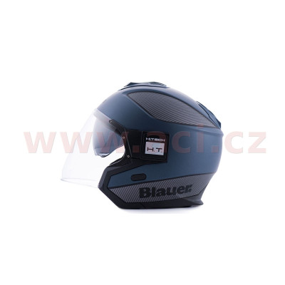 přilba SOLO, BLAUER (modrá matná, carbon, stříbrná)