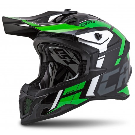 Motokrosová přilba Cross Pro 2 Contra, CASSIDA (zelená perleť/černá/šedá/bílá)