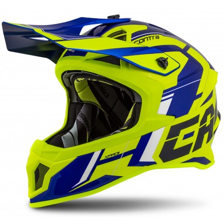 Motokrosová přilba Cross Pro 2 Contra, CASSIDA (žlutá fluo/modrá perleť/černá/bílá)