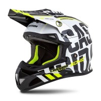 Motokrosová přilba Cross Cup Sonic, CASSIDA (černá/bílá/žlutá fluo/šedá)