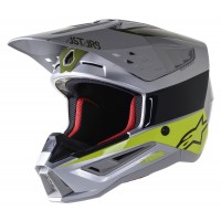 přilba S-M5 BOND, ALPINESTARS (stříbrná/žlutá fluo/zelená lesklá)