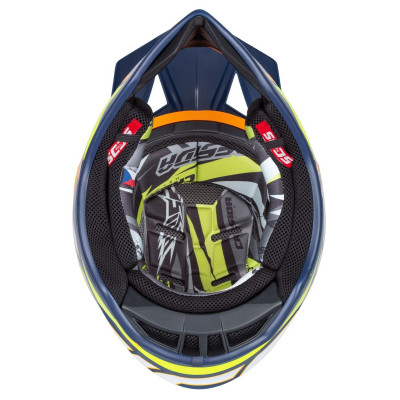 Motokrosová přilba Cross Pro 2 Contra, CASSIDA (žlutá fluo/oranžová/modrá)