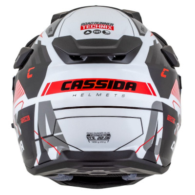 Enduro přilba Road Runner TechniX, CASSIDA (bílá/černá/červená/šedá/černý matný kšilt, plexi s přípravou pro Pinlock) 2025