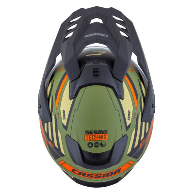 Enduro přilba Road Runner TechniX, CASSIDA (zelená matná/černá/oranžová/šedá/černý matný kšilt, plexi s přípravou pro Pinlock) 2
