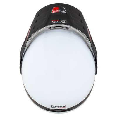 Enduro přilba FormX FlatOut, CASSIDA (bílá/černá/červená/černý matný kšilt) 2025