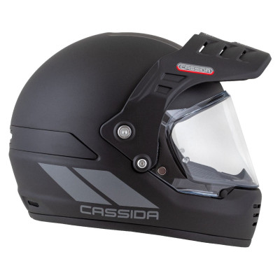 Enduro přilba FormX FlatOut, CASSIDA (černá matná/tmavě šedá/černý matný kšilt) 2025