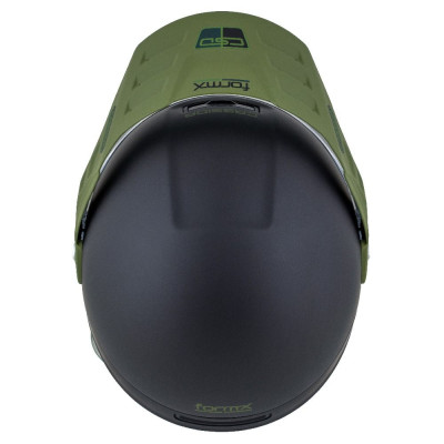 Enduro přilba FormX FlatOut, CASSIDA (černá matná/zelená/zelený matný kšilt) 2025