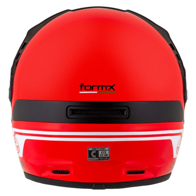 Enduro přilba FormX Jawa RotaX, CASSIDA (červená/bílá/zlatá/černý matný kšilt) 2025