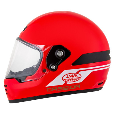 Enduro přilba FormX Jawa RotaX, CASSIDA (červená/bílá/zlatá/černý matný kšilt) 2025