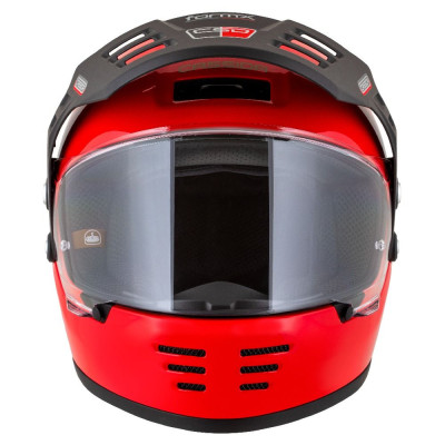 Enduro přilba FormX Jawa RotaX, CASSIDA (červená/bílá/zlatá/černý matný kšilt) 2025