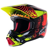 přilba S-M5 SOLAR FLARE, ALPINESTARS (žlutá fluo/červená fluo/černá)