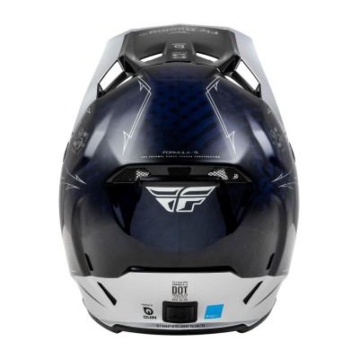 přilba FORMULA S CARBON, FLY RACING - USA (modrá/stříbrná)
