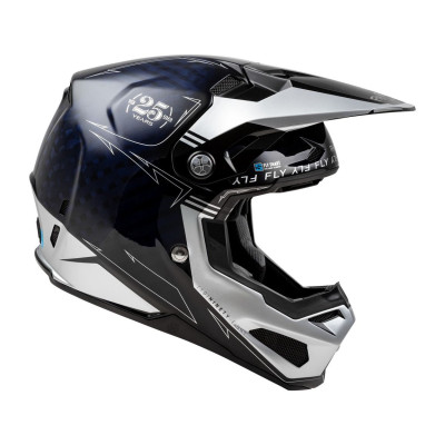 přilba FORMULA S CARBON, FLY RACING - USA (modrá/stříbrná)