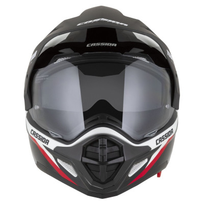 Enduro přilba Tour 2.0 X-tra, CASSIDA (bílá/červená/černá/černý matný kšilt, plexi s přípravou pro Pinlock) 2025