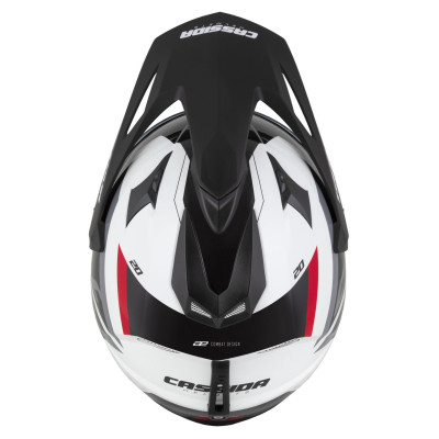 Enduro přilba Tour 2.0 X-tra, CASSIDA (bílá/červená/černá/černý matný kšilt, plexi s přípravou pro Pinlock) 2025