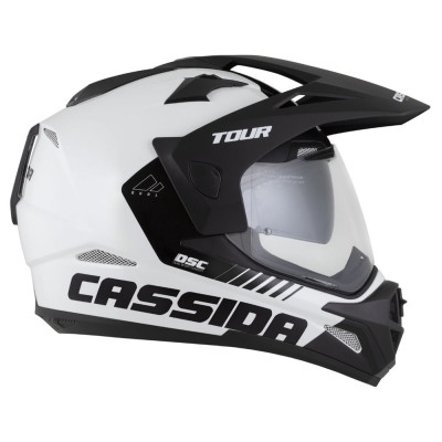 Enduro přilba Tour 2.0 Dual, CASSIDA (bílá/černá/černý matný kšilt, plexi s přípravou pro Pinlock) 2025