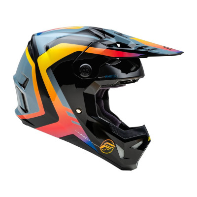přilba FORMULA CP, FLY RACING - USA (šedá/černá/duhová)