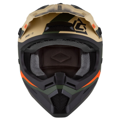 Motokrosová přilba Cross Cup 2 Napa, CASSIDA (písková/zelená/oranžová/černá matná) 2025