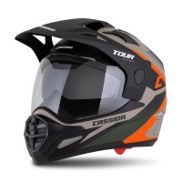 Enduro přilba Tour 2.0 X-tra, CASSIDA (písková matná/oranžová/zelená/černá, plexi s přípravou pro Pinlock) 2025