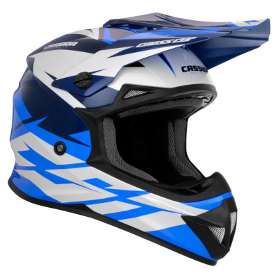 Motokrosová přilba Cross Cup Two, CASSIDA (modrá/tmavě modrá/bílá)