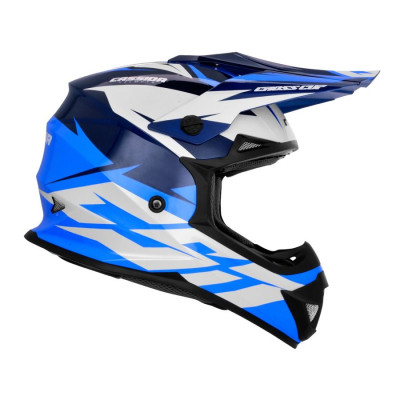 Motokrosová přilba Cross Cup Two, CASSIDA (modrá/tmavě modrá/bílá)