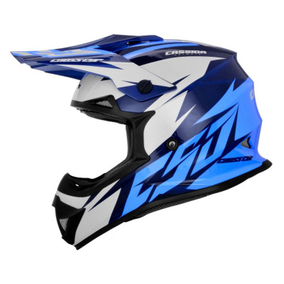 Motokrosová přilba Cross Cup Two, CASSIDA (modrá/tmavě modrá/bílá)