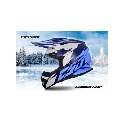 Motokrosová přilba Cross Cup Two, CASSIDA (modrá/tmavě modrá/bílá)