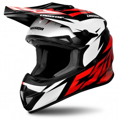 Motokrosová přilba Cross Cup Two, CASSIDA (červená/bílá/černá)