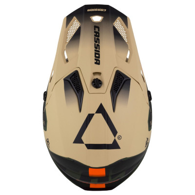 Motokrosová přilba Cross Cup 2 Napa Junior, CASSIDA, dětská (písková/zelená/oranžová/černá matná) 2025