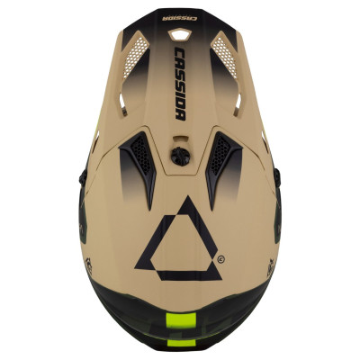 Motokrosová přilba Cross Cup 2 Napa Junior, CASSIDA, dětská (písková/zelená/žlutá fluo/černá matná) 2025
