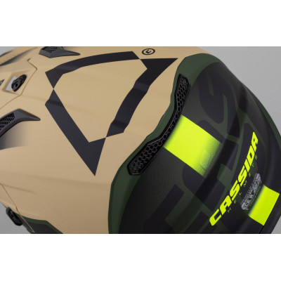Motokrosová přilba Cross Cup 2 Napa Junior, CASSIDA, dětská (písková/zelená/žlutá fluo/černá matná) 2025