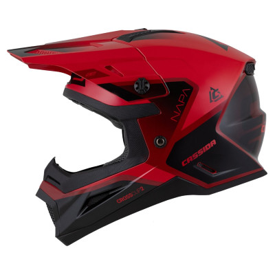 Motokrosová přilba Cross Cup 2 Napa Junior, CASSIDA, dětská (červená perleť/purpurová/černá) 2025