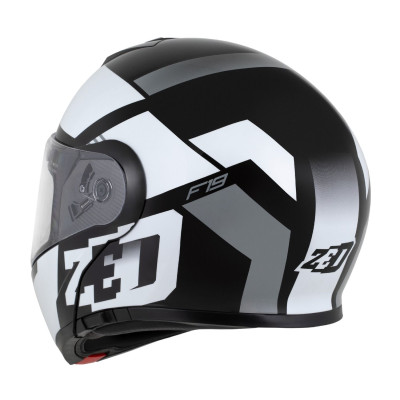 přilba F19, ZED (černá/bílá/šedá) 2025