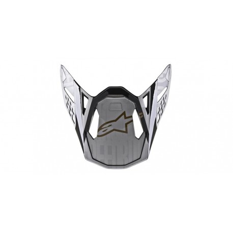 kšilt pro přilby SUPERTECH S-M10 ALLOY, ALPINESTARS (stříbrná/černá/zlatá metalická, verze ECE 22.05)