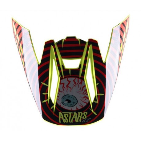 kšilt pro přilby S-M5 SOLAR FLARE, ALPINESTARS (žlutá fluo/červená fluo/černá, verze ECE 22.05)